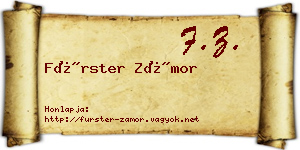 Fürster Zámor névjegykártya